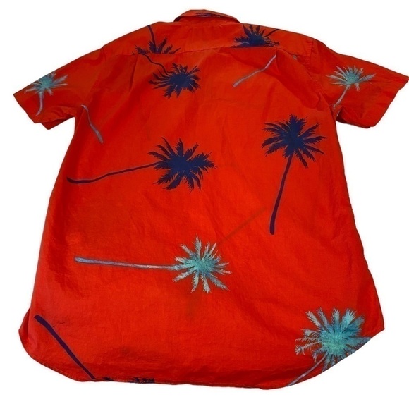 Red Palm Tree Print Men's Shirt - Picture 2 of 6
